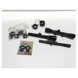 Rifle scopes, and ring mounts
