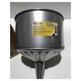 Unused galvanized 8 quart steel funnel