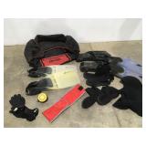 Diving items, flippers, boots, gloves