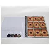 Pokï¿½mon cards and tokens in binder