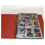 Football cards in a binder
