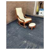 Slipper Rocker W/Foot Stool; rockers have been