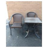 3 Pc Patio Bistro Set, table has insert