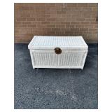 Wicker Trunk, locking arm loose Wicker Trunk, locking arm loose