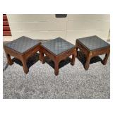 3 Slate Top End Tables 17"Hx18"Wx18"D 3 Slate Top End Tables 17"Hx18"Wx18"D