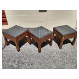 3 Slate Top End Tables 17"Hx18"Wx18"D