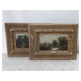 (2) Oil on Board Cottage Scene Image 6.5x11.5 (2) Oil on Board Cottage Scene Image 6.5x11.5