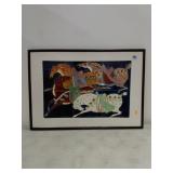 Framed Art Tiles of Horses Image 17.5"x11.5"