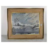 Oil on Board, Winter Scene, Signed