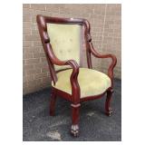 Mahogany Framed Uph Open Arm Chair