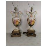 Pr Capodimonte Porcelain Table Lamps Pr Capodimonte Porcelain Table Lamps