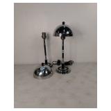 Pr Art Deco Chrome Table/Boudoir Lamps 15.5"H Pr Art Deco Chrome Table/Boudoir Lamps 15.5"H