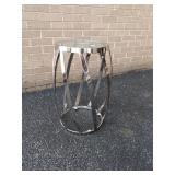 Chrome Base w/Glass Insert 22"H