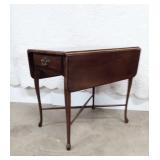 Mahogany QA Style End Stand w/Drop Leaves & Drawer Mahogany QA Style End Stand w/Drop Leaves & Drawer