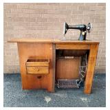 Oak Cabinet Singer Treadle Sewing Machine