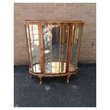 Deco Curio Mirrored Back, 2 Glass Shelves