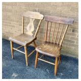 (2) Plank Bottom Chairs (2) Plank Bottom Chairs