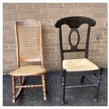 Cane Seat Rocker & Rush Seat Chair,