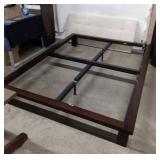 Rosewood Platform Queen Bed w/suede headboard