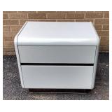 Lane Gray 2 Drawer Night Stand w/Chrome Trim