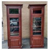 Pair "JSP" illuminated glass door shelves/cabinets Pair "JSP" illuminated glass door shelves/cabinets