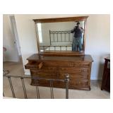 Long Dresser w/Mirror & Night Stand, Ethan Allen Long Dresser w/Mirror & Night Stand, Ethan Allen