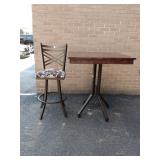 (6) Metal Framed Bar Stools & Table with