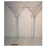 2 crystal martini glasses