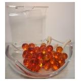 Acrylic bowl, fruit & magazine stand