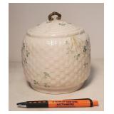 Belleek cracker jar