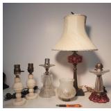 5 vintage & antique table lamps