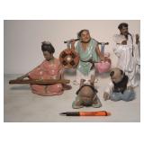 Grouping of 5 Asian figures