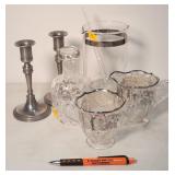 Misc. glass & candlesticks