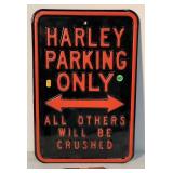 Harley Davidson "parking only" metal sign