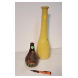 2 art pottery vases
