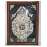 Oak framed lace, & die cuts