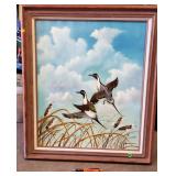 O/C duck painting "Pintails Rising"