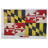 Maryland flag painting on wood
