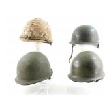 Four US Military M1 Helmets Four US Military M1 Helmets