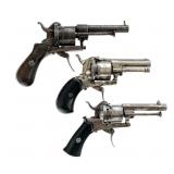 Antique Pinfire Revolver 3 Pcs Lot Revolver