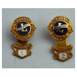 10 kt Gold Attendance Pins Lions Club