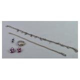 925 Sterling Silver Jewelry Lot Anklet & More