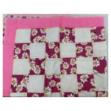Vtg Handmade Unfinished Quilt Top 48' x 62'