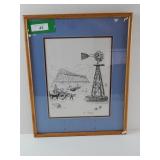 Original Western Etching W Rogers Western Cattle