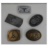 Lot Vtg Western Buckles Signed G Frazer & More