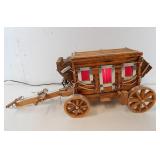 Vtg Circle H Mfg. Western Stagecoach Table Lamp