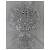 Beautiful Cut Glass Serving Tray & Bowl