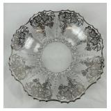 Vintage Silver Overlay Glass Centerpiece Bowl