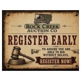 Register Early To Bid and Avoid Delays!