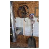 Scoop Shovel, Rake, Air Hoses & Rubber Tape